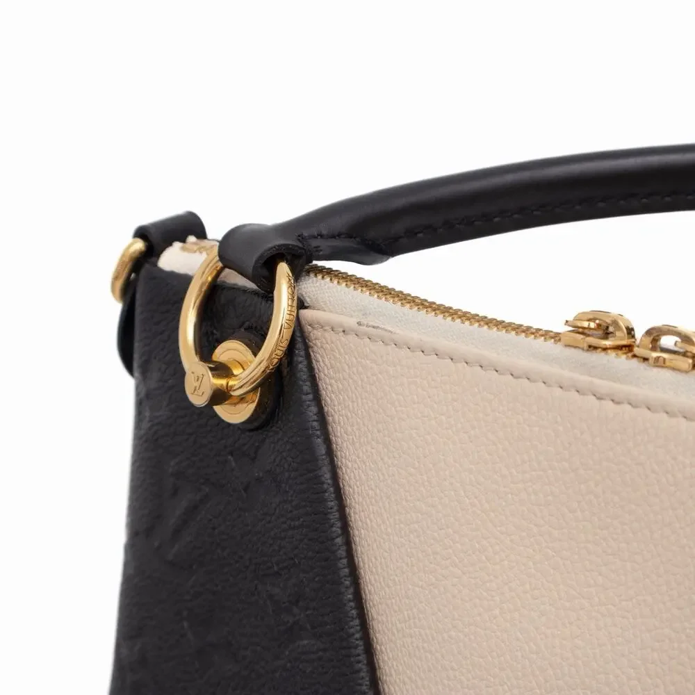 LOUIS VUITTON Empreinte V Satchel Tote BB Black Creme 2 Way Bag Purse Authentic